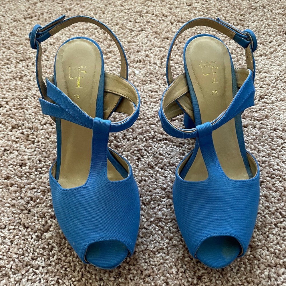 ZARA blue heeled sandals